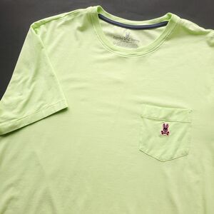 Psycho Bunny T Shirt Mens L Yellow Green Embroidered Logo Crewneck Casual